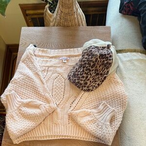 Buckle Willow Root Crop Sweater with CC Ball Cap